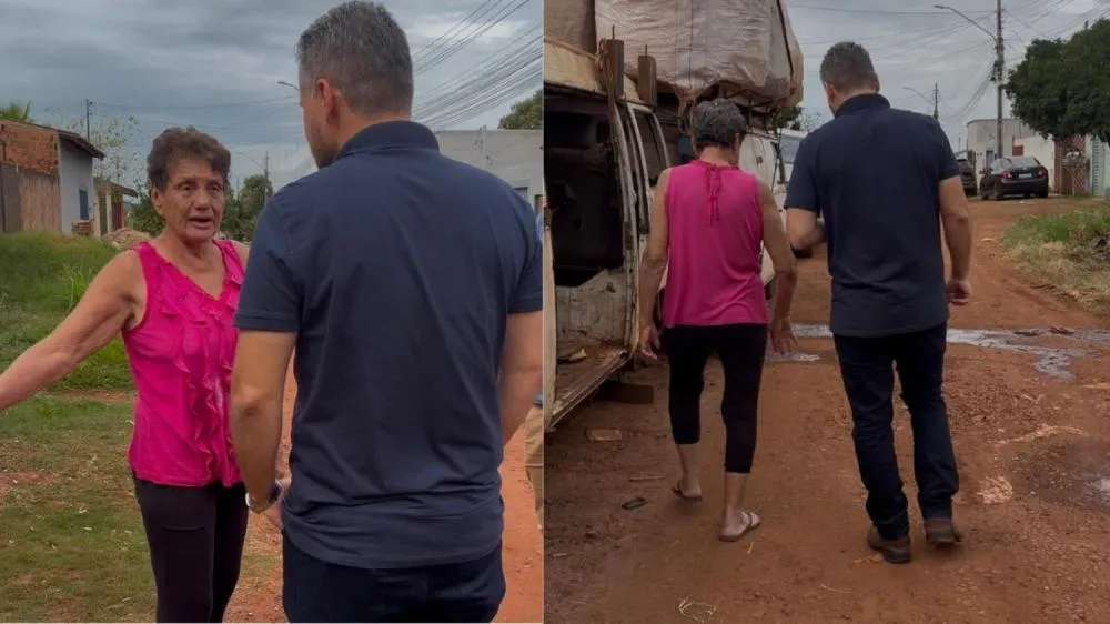 A pedido de moradora, vereador Leinha verifica situação das ruas no Bairro Indianápolis